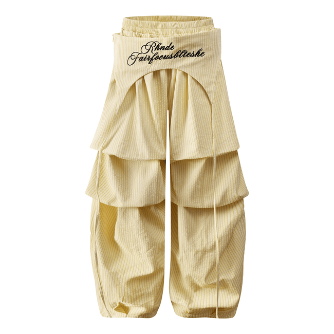 Layered Parachute Pleated Wide - Leg Pants - COPPING THREADS - CT Select Hover Image