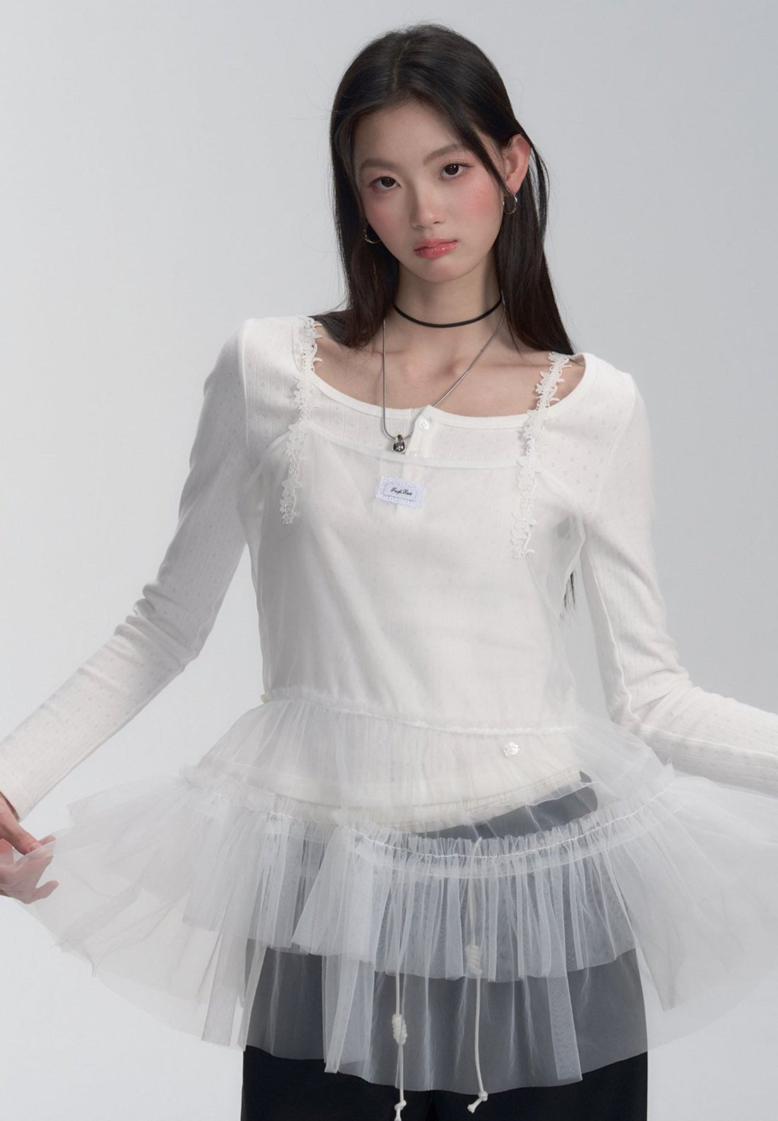 Layered Sheer Tulle Slip Dress - COPPING THREADS - FRAGILE HEART