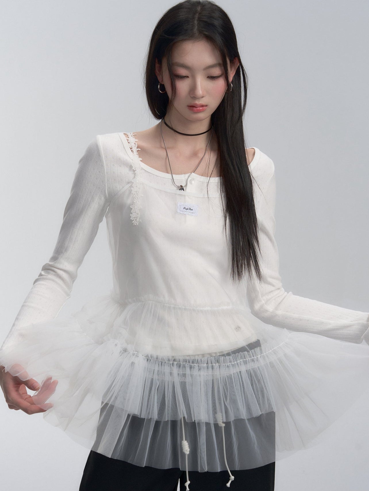 Layered Sheer Tulle Slip Dress - COPPING THREADS - FRAGILE HEART