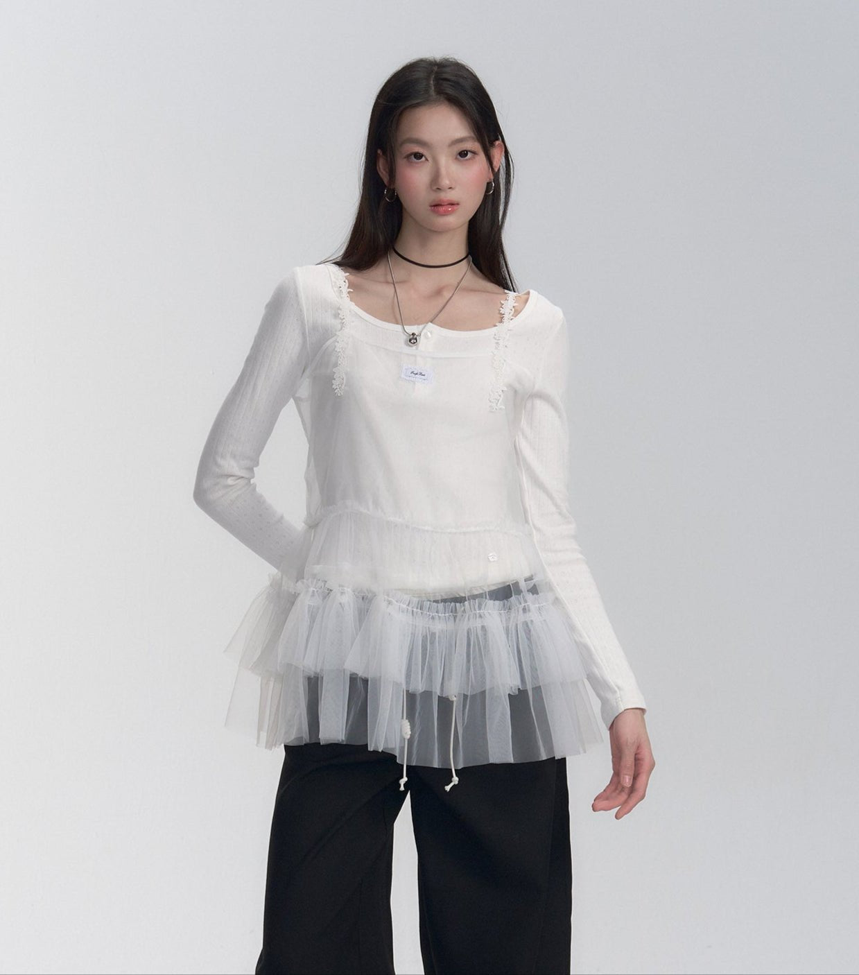 Layered Sheer Tulle Slip Dress Secondary image