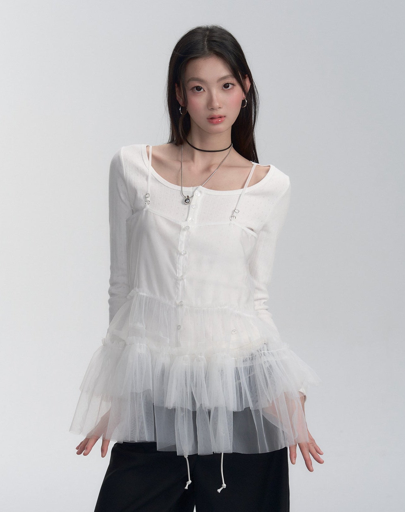 Layered Sheer Tulle Slip Dress - COPPING THREADS - FRAGILE HEART Main image