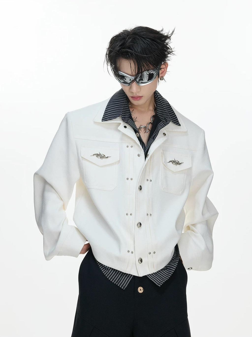 Layered Stripe Cropped Jacket - COPPING THREADS - Argue Culture