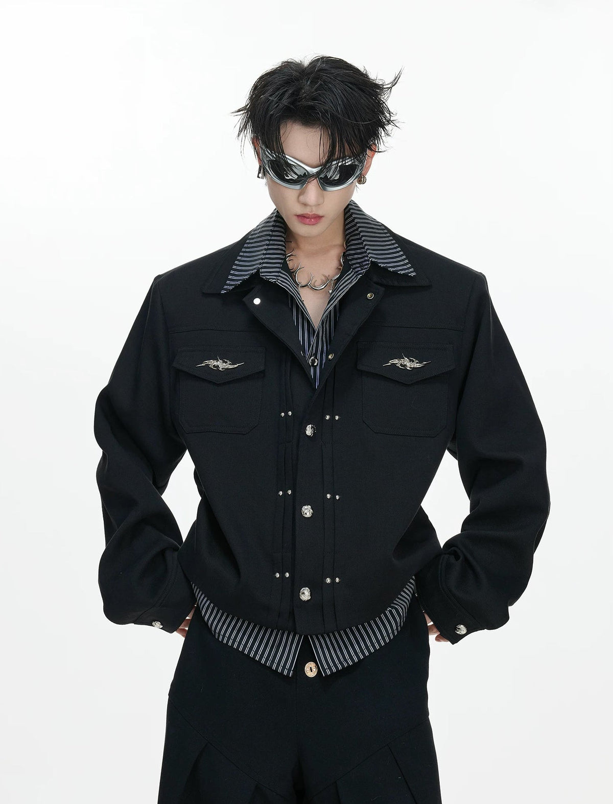 Layered Stripe Cropped Jacket - COPPING THREADS - Argue Culture