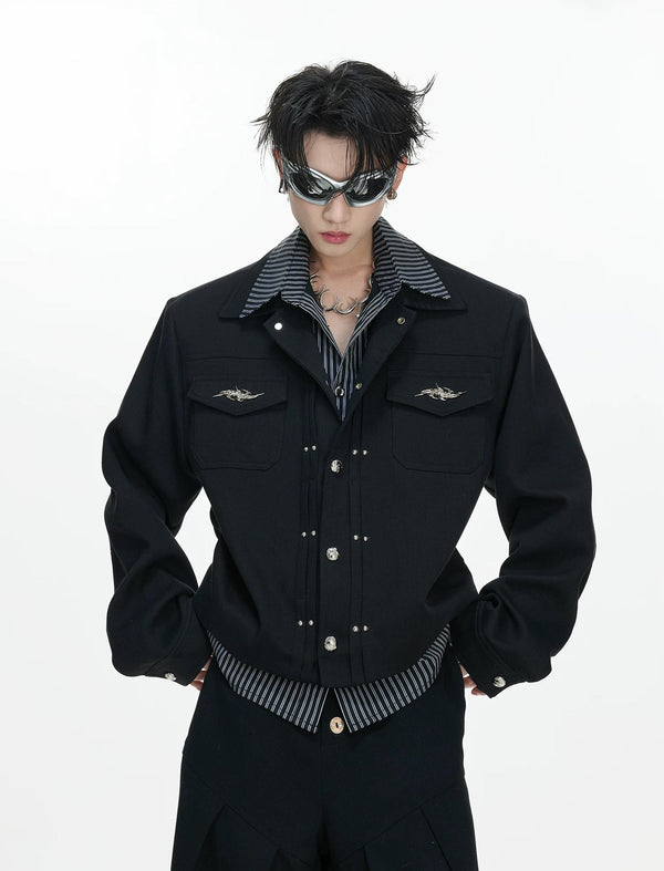 Layered Stripe Cropped Jacket - COPPING THREADS - Argue Culture
