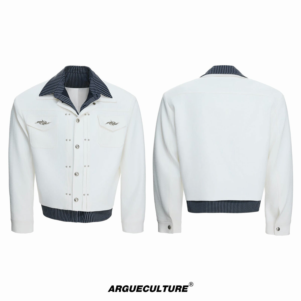 Layered Stripe Cropped Jacket - COPPING THREADS - Argue Culture