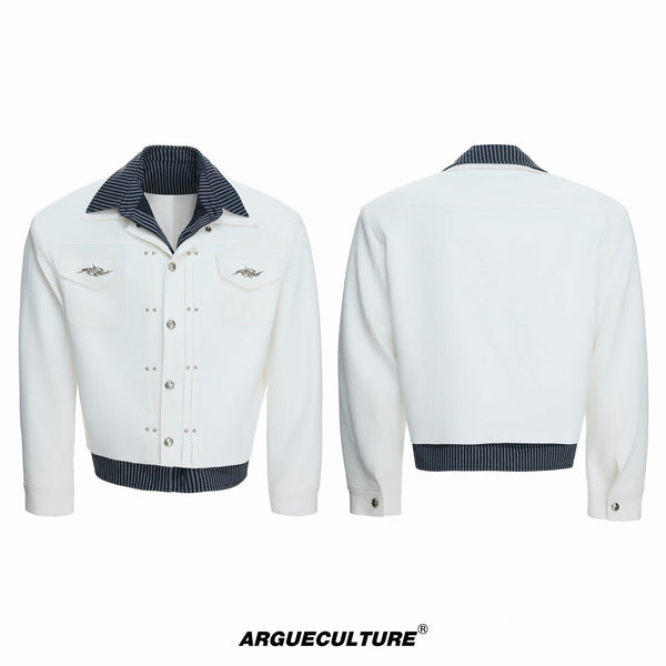 Layered Stripe Cropped Jacket - COPPING THREADS - Argue Culture