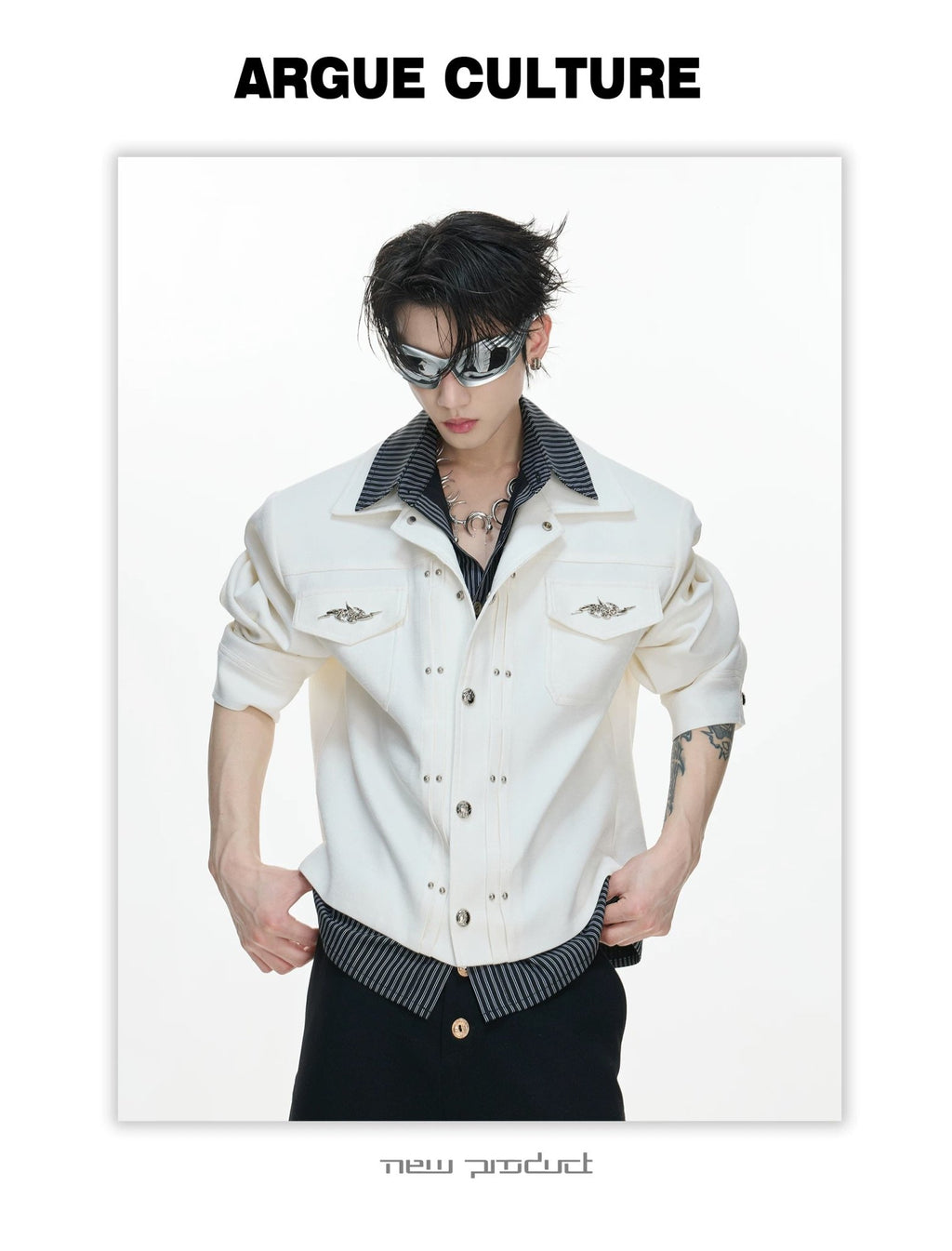 Layered Stripe Cropped Jacket - COPPING THREADS - Argue Culture