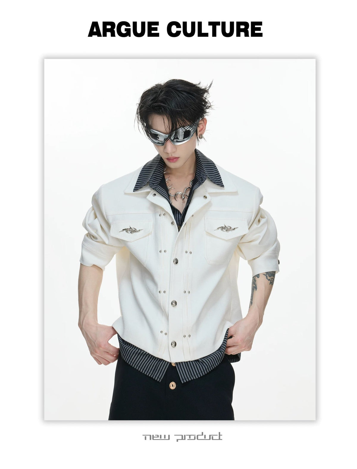 Layered Stripe Cropped Jacket - COPPING THREADS - Argue Culture
