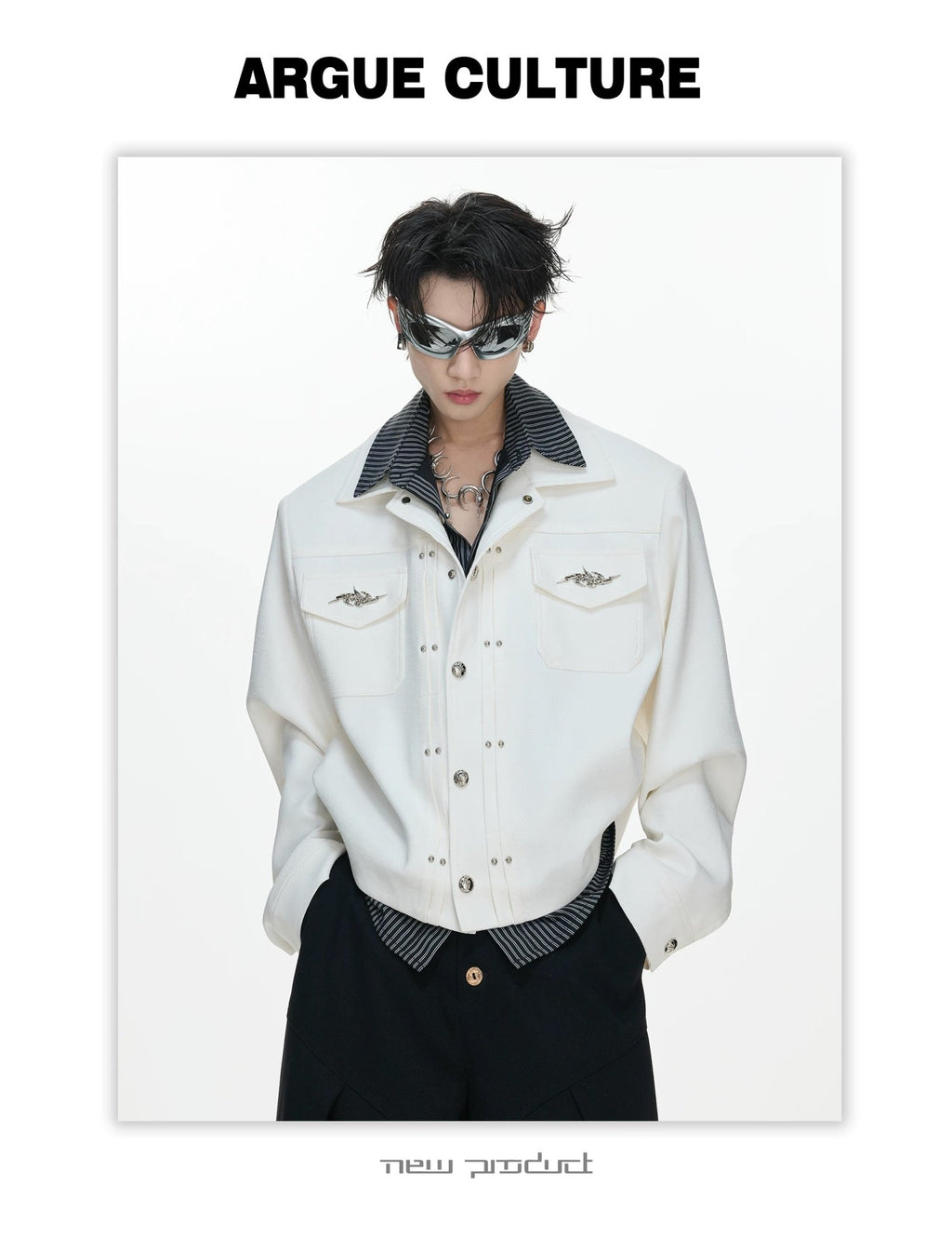 Layered Stripe Cropped Jacket - COPPING THREADS - Argue Culture