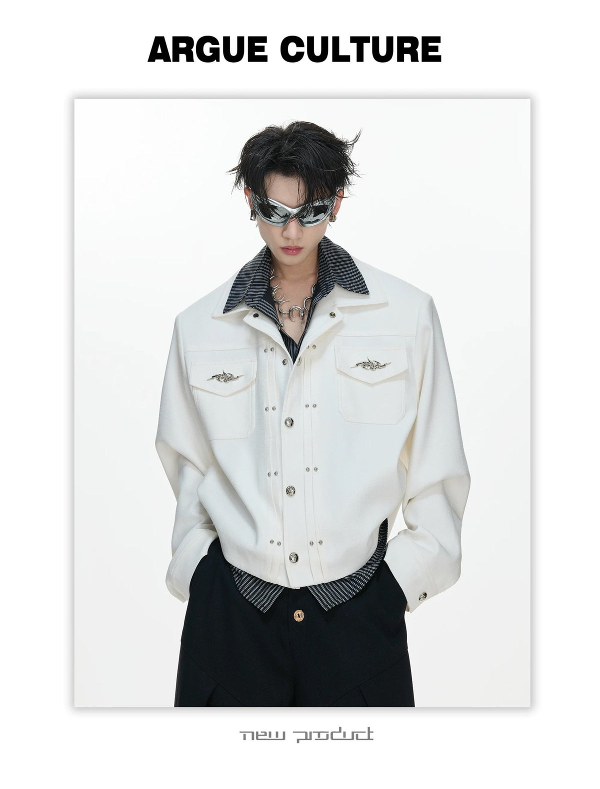 Layered Stripe Cropped Jacket - COPPING THREADS - Argue Culture