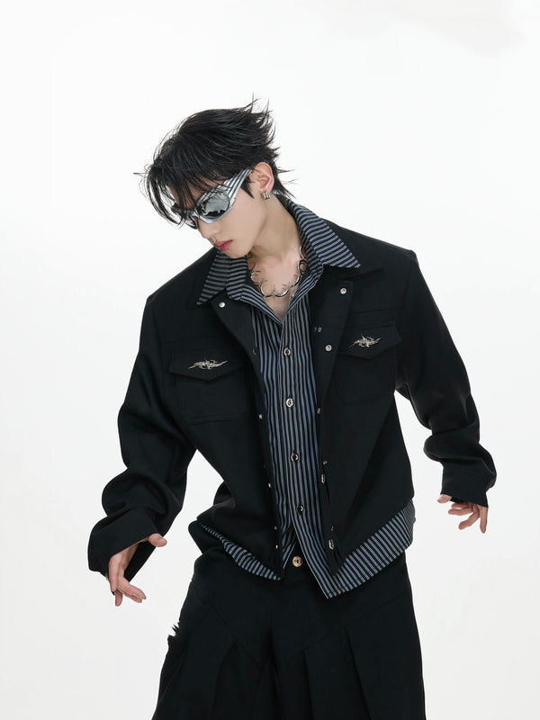 Layered Stripe Cropped Jacket - COPPING THREADS - Argue Culture