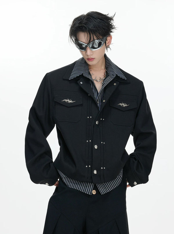 Layered Stripe Cropped Jacket - COPPING THREADS - Argue Culture