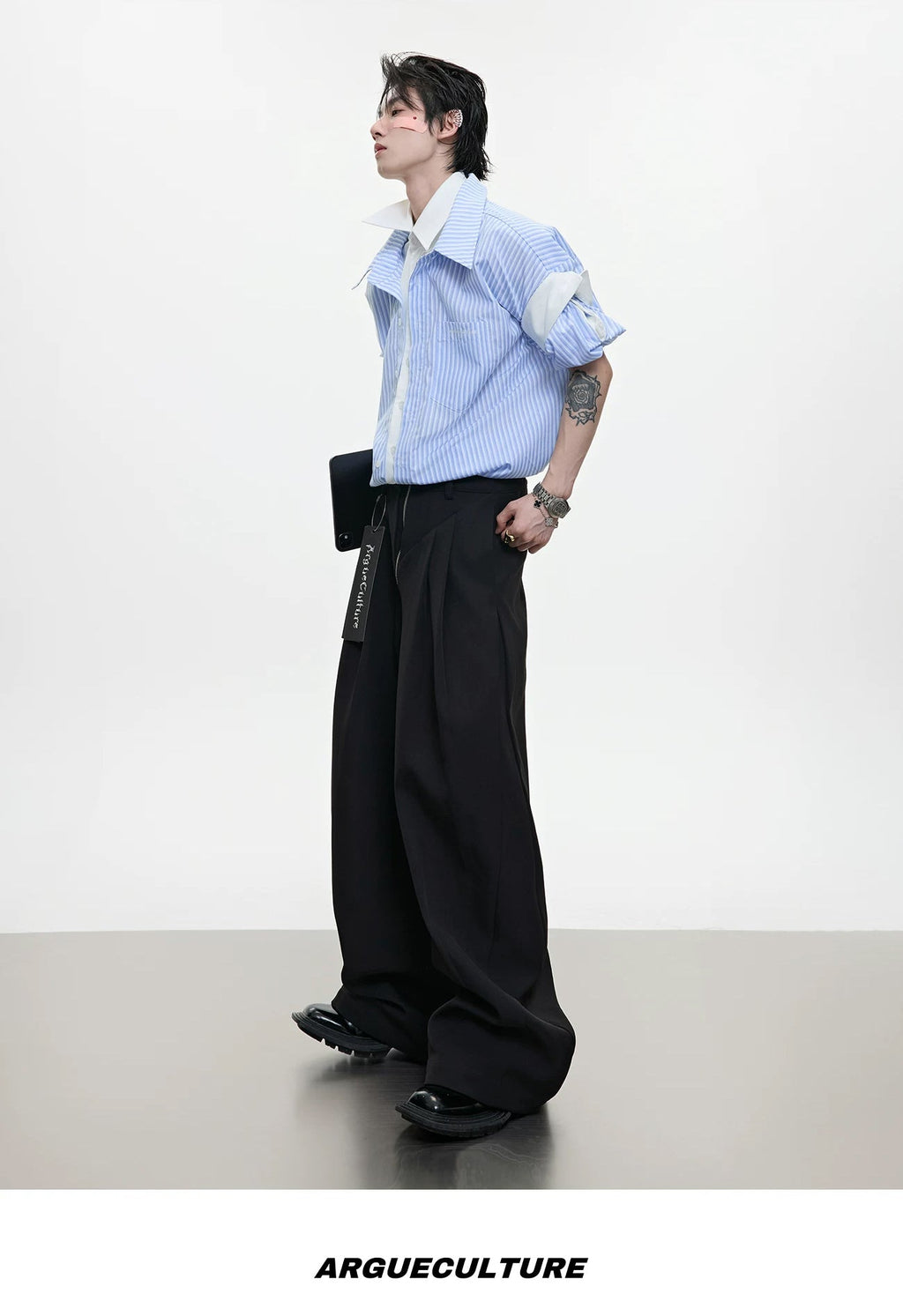 Layered Stripe Relaxed Short-Sleeve Shirt - COPPING THREADS - Argue Culture
