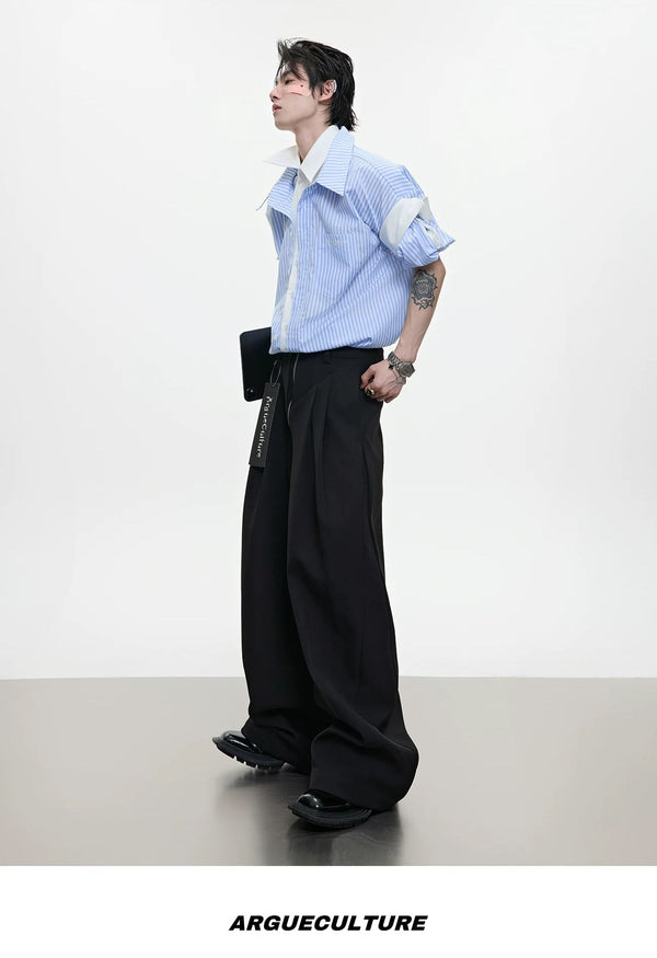 Layered Stripe Relaxed Short-Sleeve Shirt - COPPING THREADS - Argue Culture