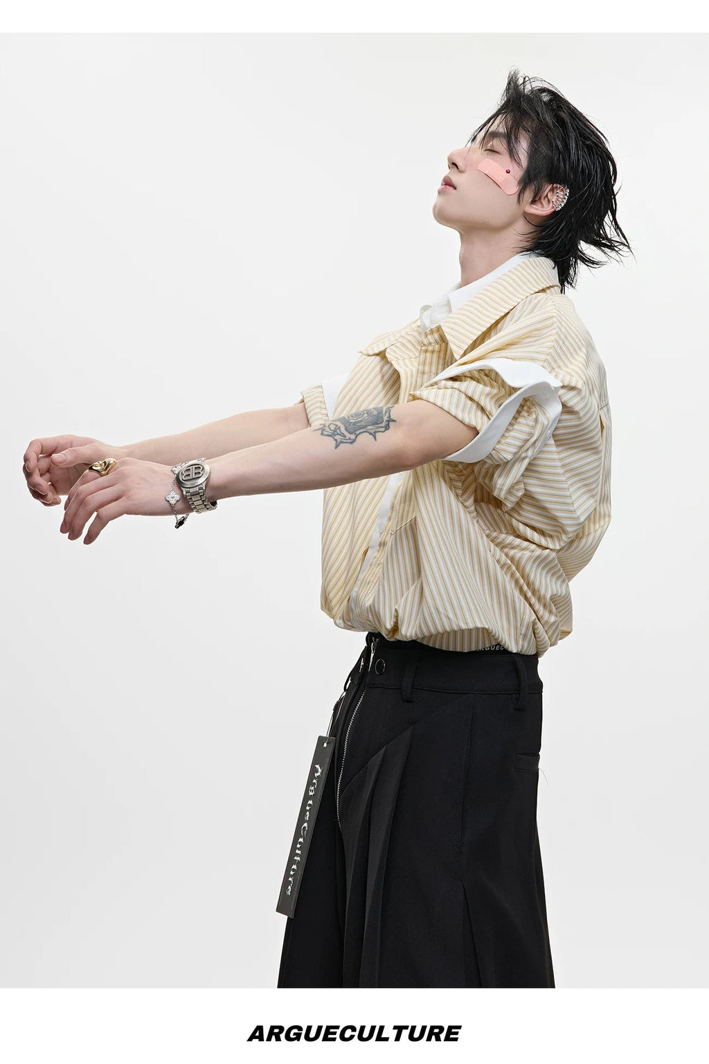 Layered Stripe Relaxed Short-Sleeve Shirt - COPPING THREADS - Argue Culture