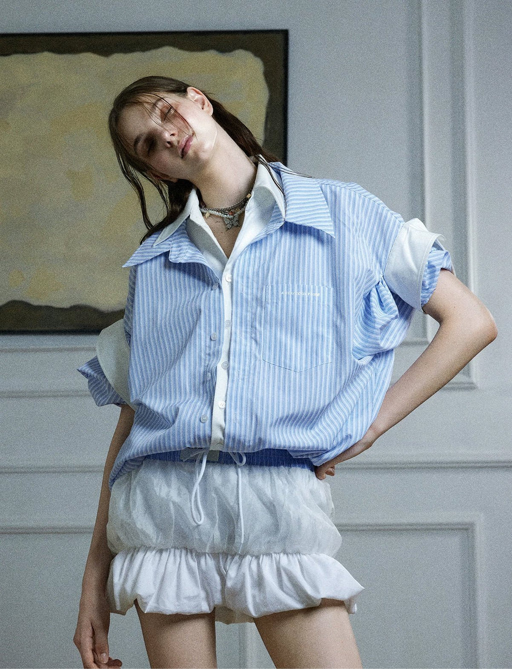 Layered Stripe Relaxed Short-Sleeve Shirt - COPPING THREADS - Argue Culture