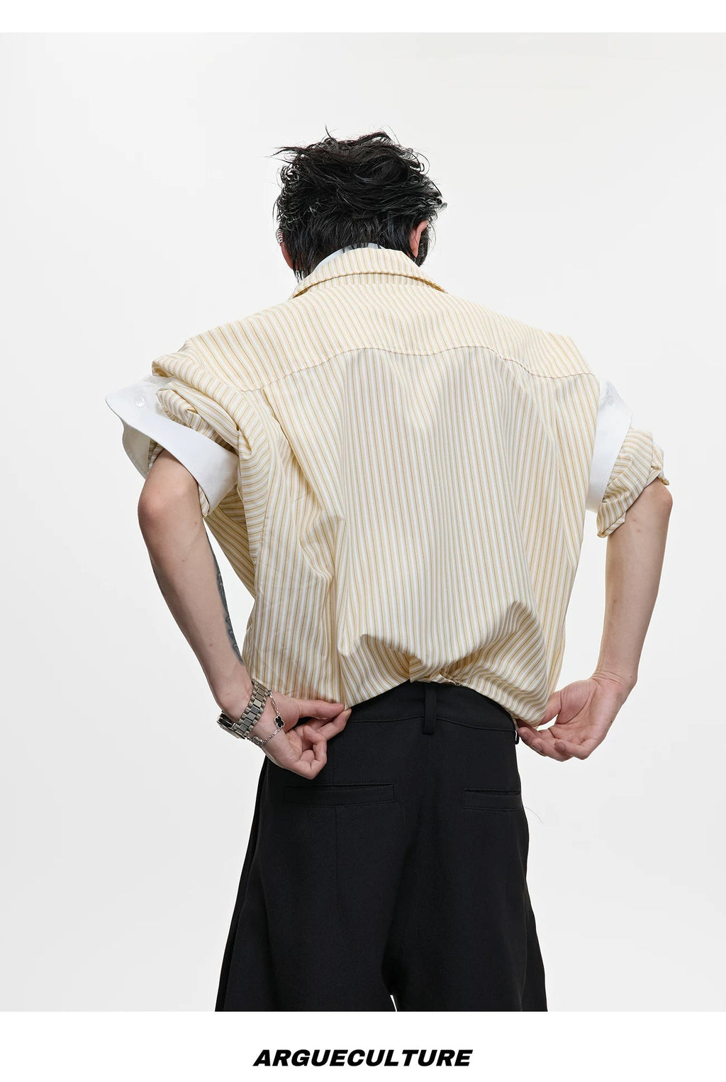 Layered Stripe Relaxed Short-Sleeve Shirt - COPPING THREADS - Argue Culture