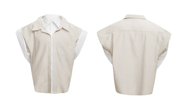 Layered Stripe Relaxed Short-Sleeve Shirt - COPPING THREADS - Argue Culture