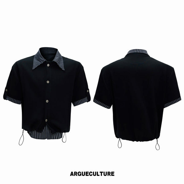 Layered Stripe Short-Sleeve Shirt Set - COPPING THREADS - Argue Culture