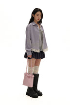 Layered Tencel Lace Hem Fitted Gingham Shirt - COPPING THREADS - MOROMORO