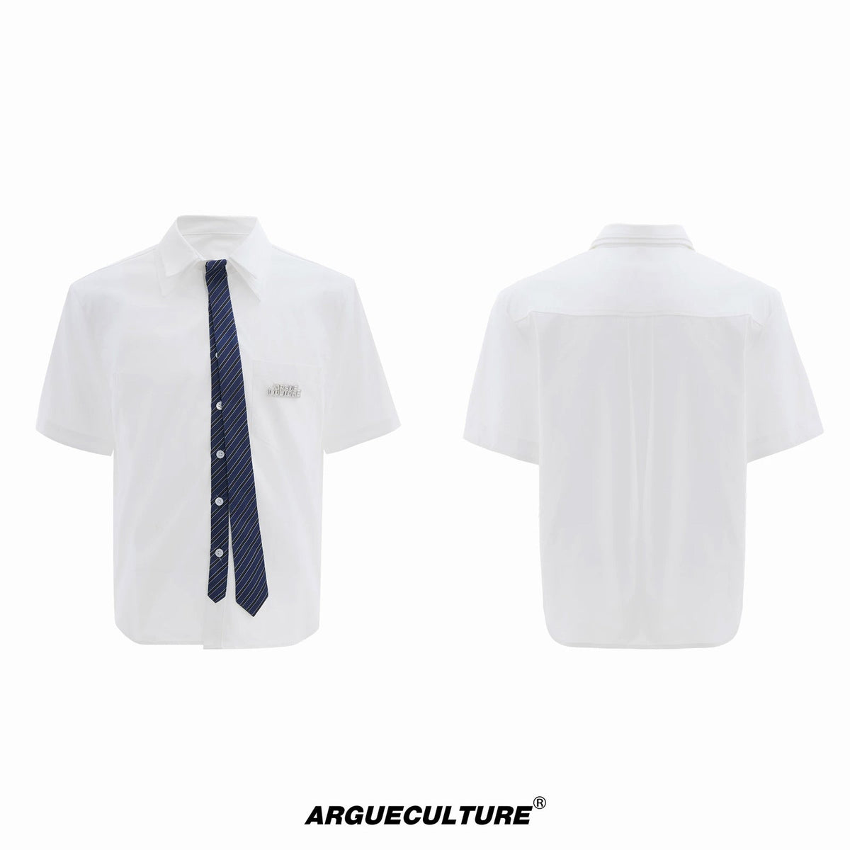 Layered Tie-Collar Short-Sleeve Shirt - COPPING THREADS - Argue Culture