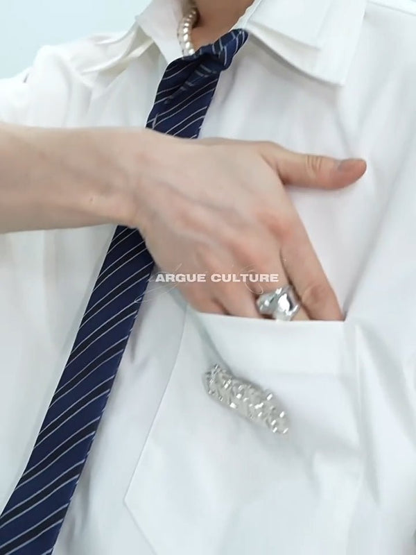Layered Tie-Collar Short-Sleeve Shirt - COPPING THREADS - Argue Culture