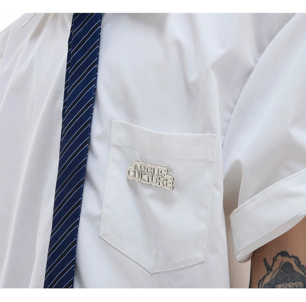 Layered Tie-Collar Short-Sleeve Shirt - COPPING THREADS - Argue Culture