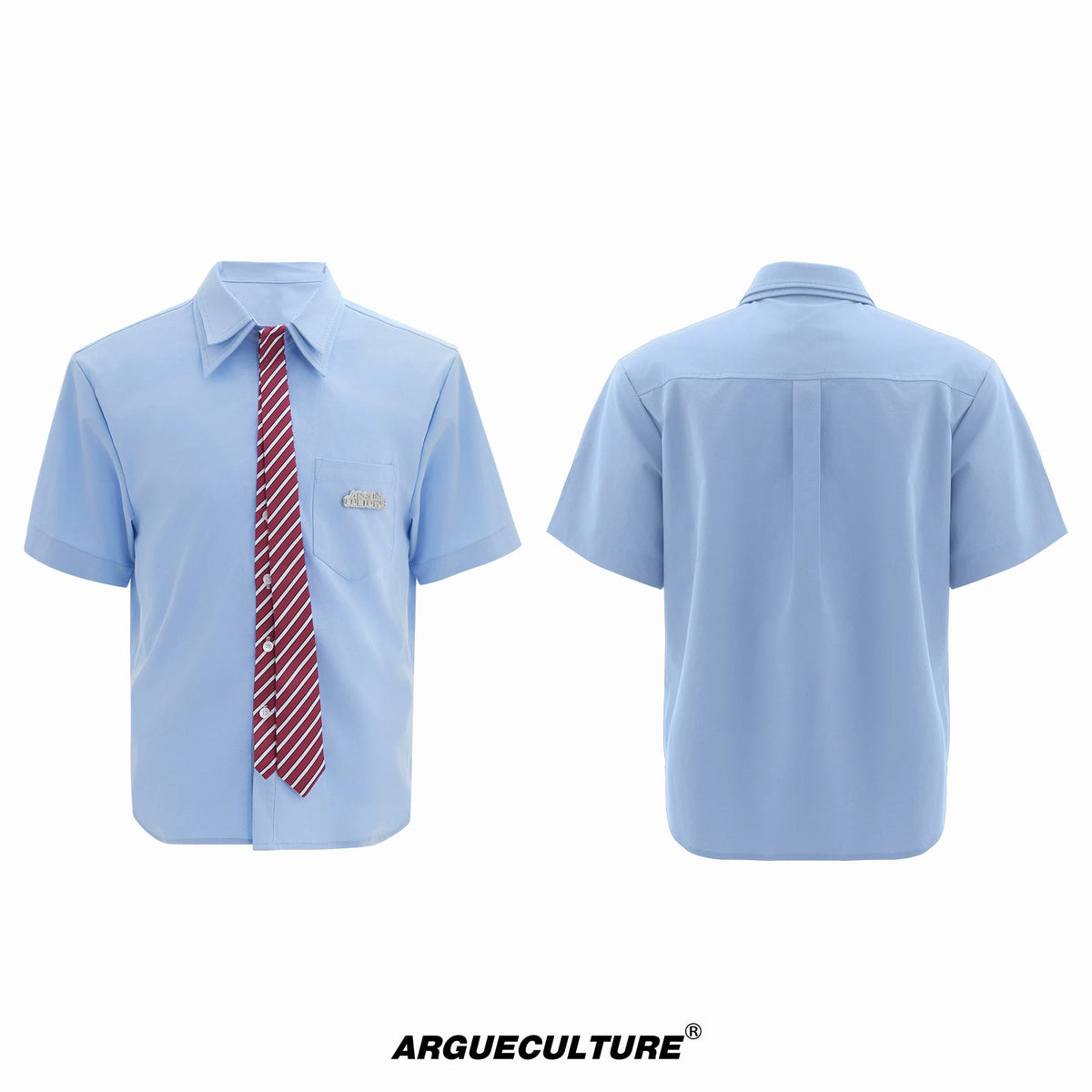Layered Tie-Collar Short-Sleeve Shirt - COPPING THREADS - Argue Culture