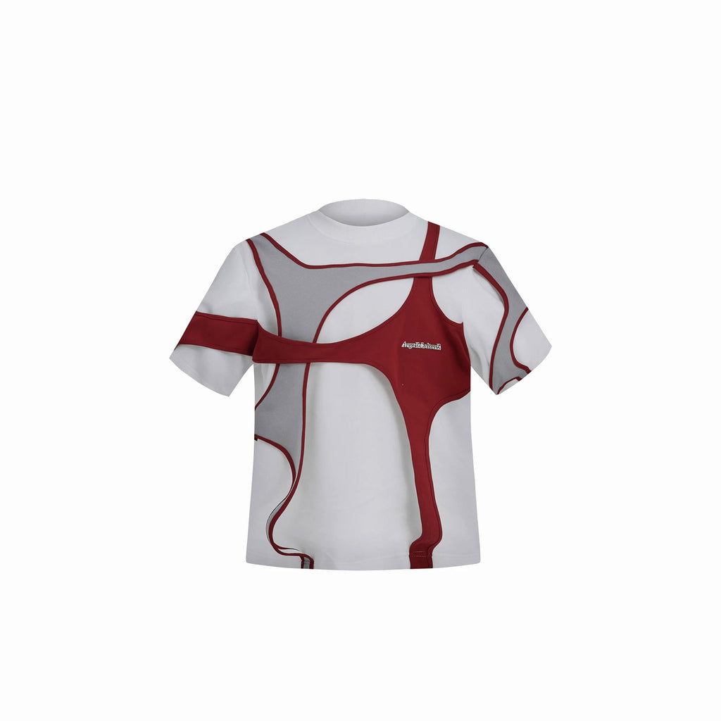 Layered Tie-Detail Padded-Shoulder T-Shirt - COPPING THREADS - Argue Culture