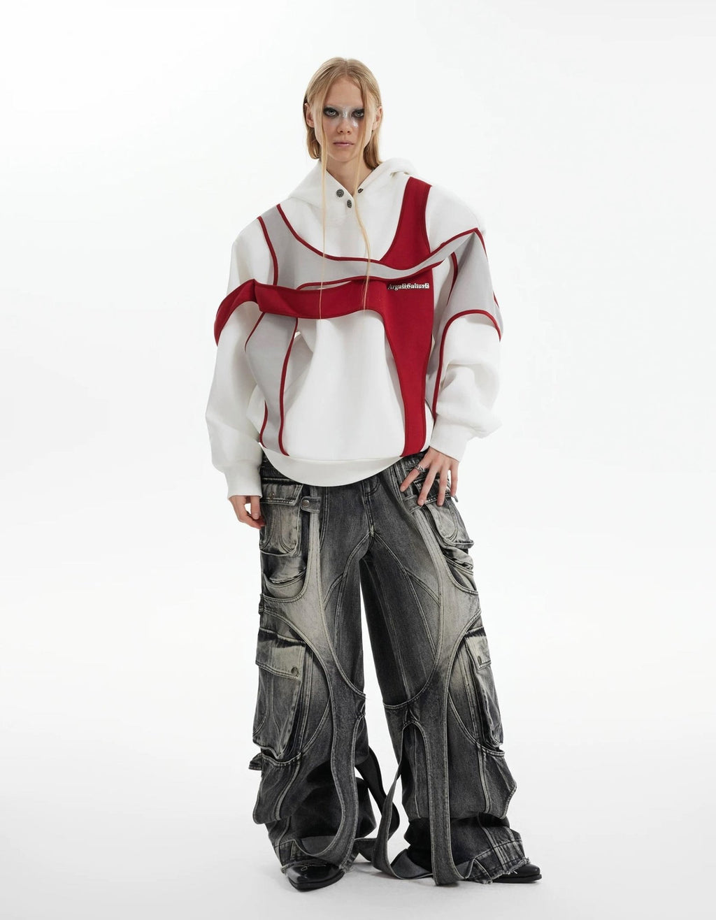 Layered Tie-Detail Padded-Shoulder T-Shirt - COPPING THREADS - Argue Culture