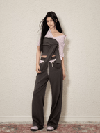 Layered Tie - Front Top & Ruffle Waist Joggers Set - COPPING THREADS - AGAM