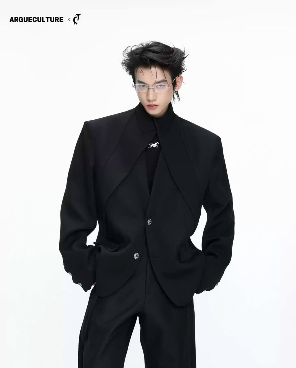 Layered V-Neck Waist-Shaped Blazer Set - COPPING THREADS - Argue Culture