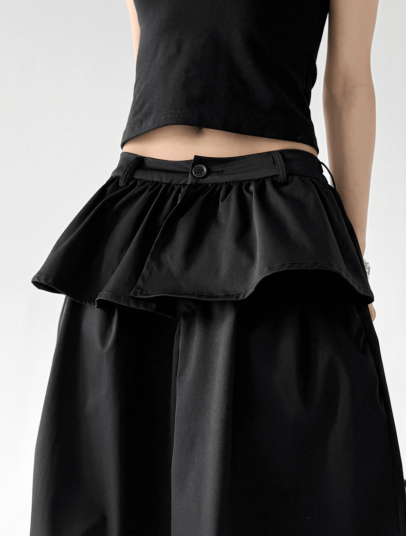 Layered Waist Wide-Leg Pants - CT6205 Secondary image