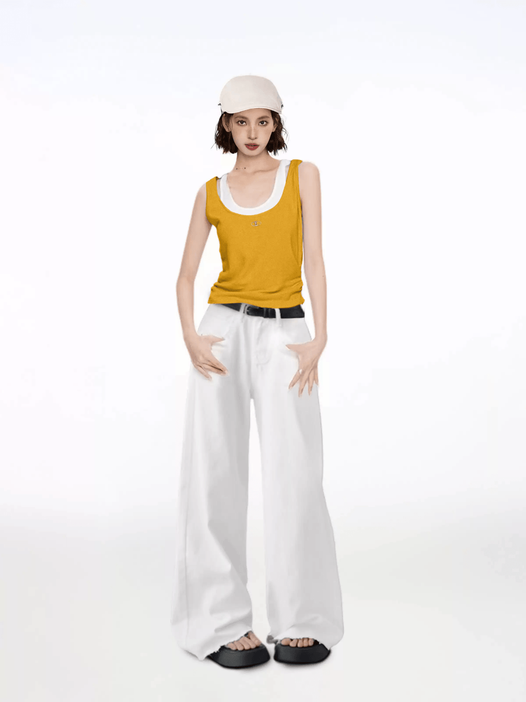 Layered Wide - Strap Sleeveless Tank Top - COPPING THREADS - CT Select