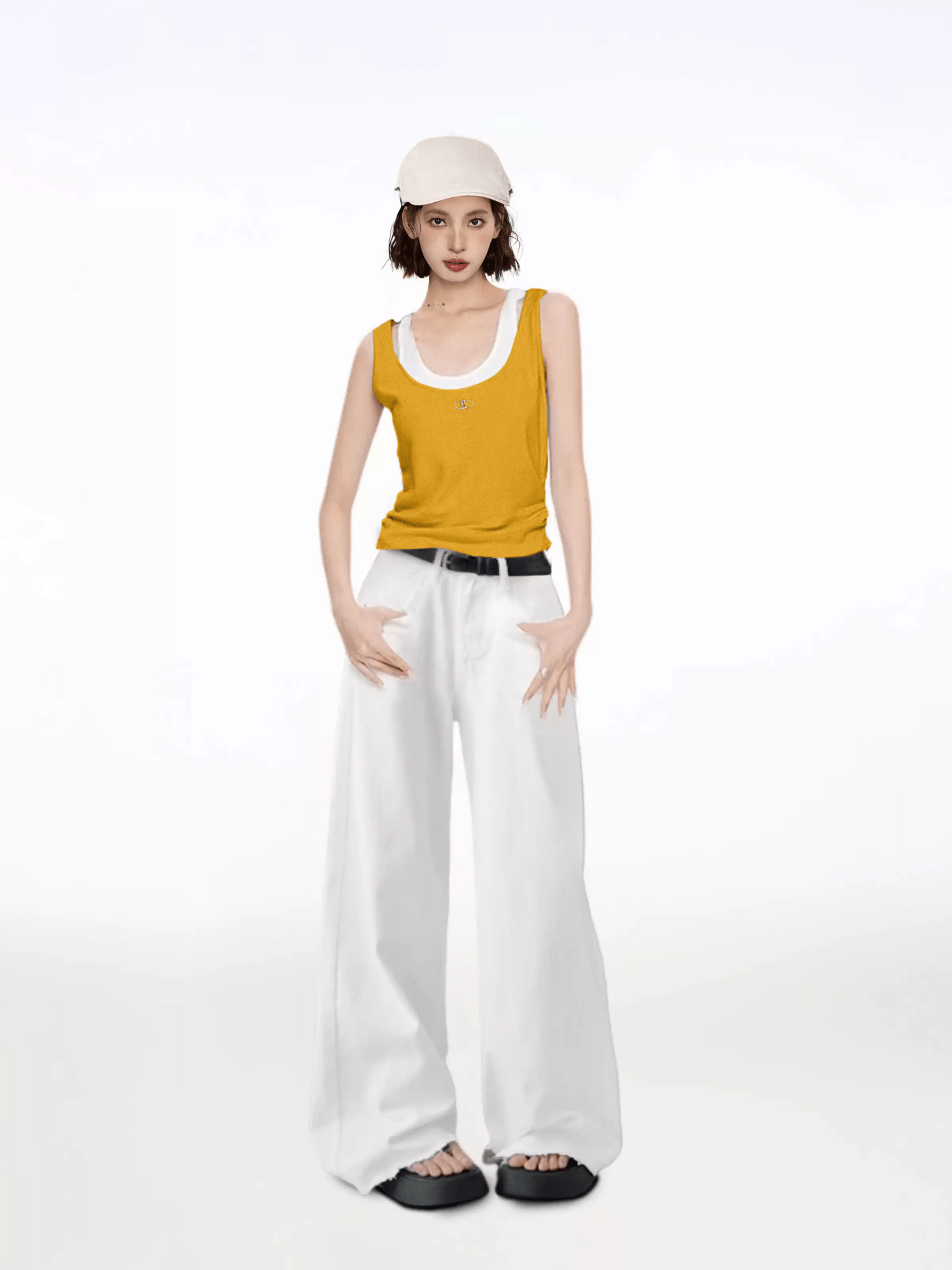 Layered Wide - Strap Sleeveless Tank Top - COPPING THREADS - CT Select