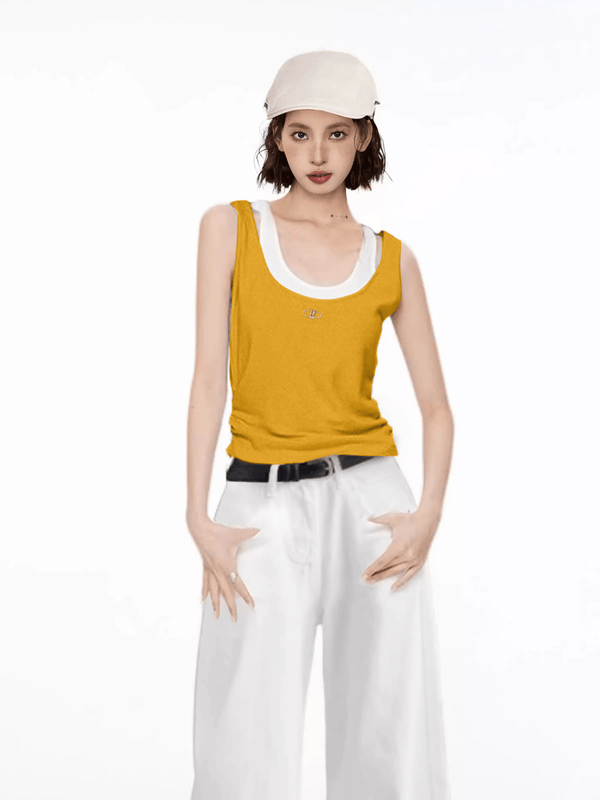 Layered Wide - Strap Sleeveless Tank Top - COPPING THREADS - CT Select