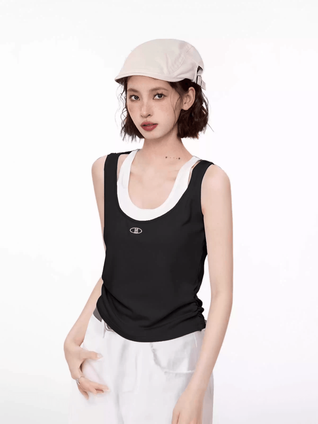 Layered Wide - Strap Sleeveless Tank Top - COPPING THREADS - CT Select