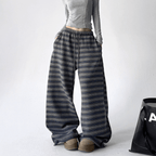 Lazy Striped Fleece Wide - Leg Pants - COPPING THREADS - CT Select
