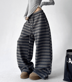 Lazy Striped Fleece Wide - Leg Pants - COPPING THREADS - CT Select