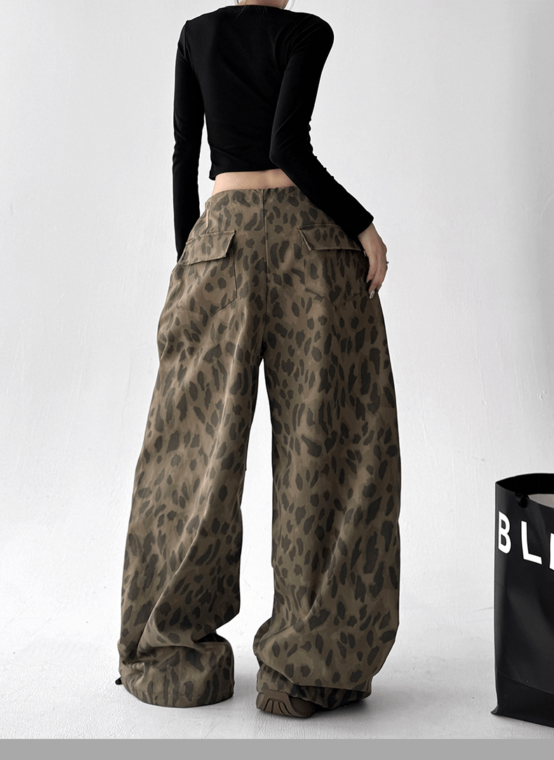 Leopard Cargo Wide - Leg Pants - COPPING THREADS - CT Select