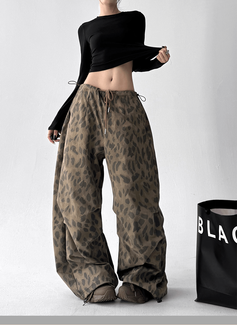 Leopard Cargo Wide - Leg Pants - COPPING THREADS - CT Select