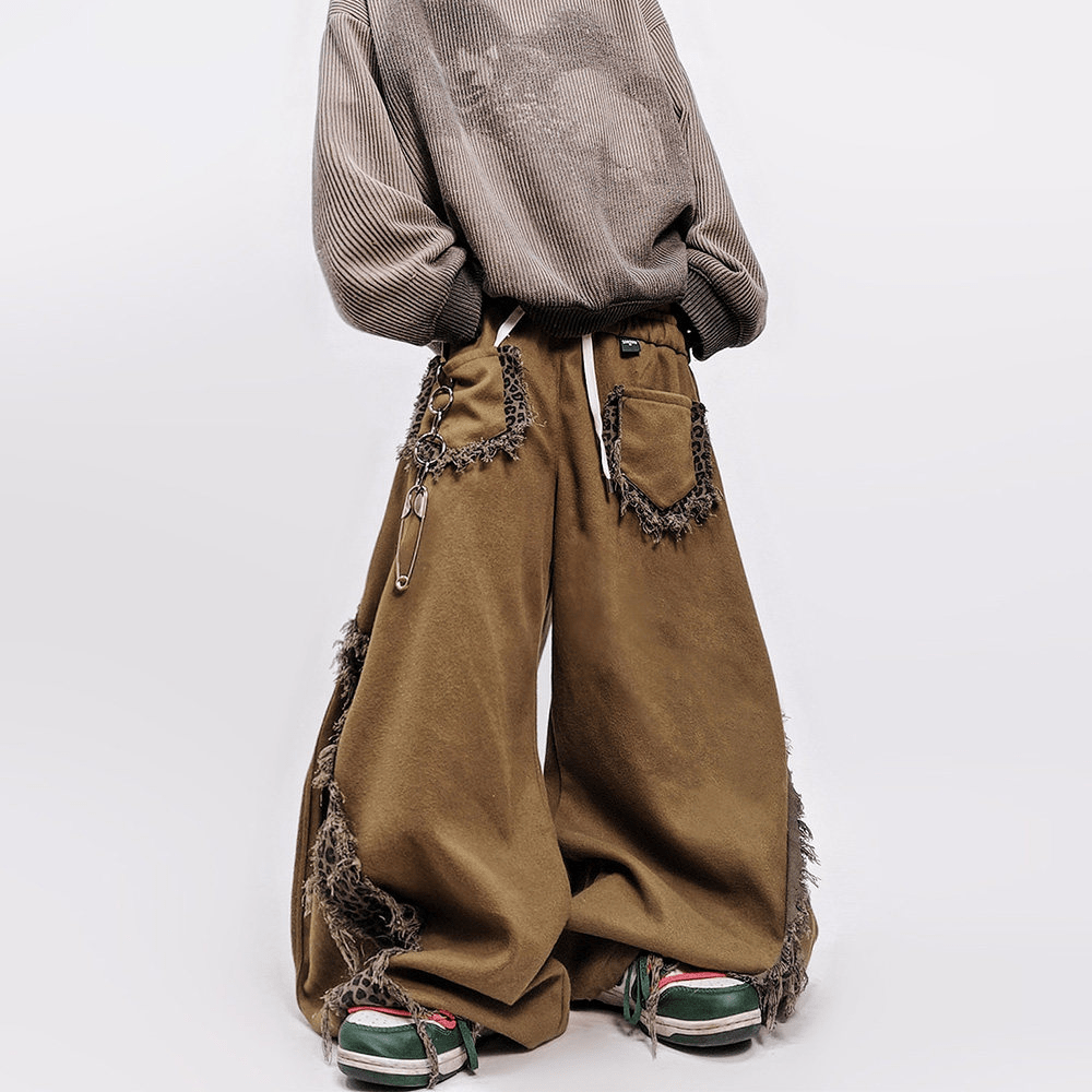 Leopard Patch Curved-Leg Wide Pants Secondary image