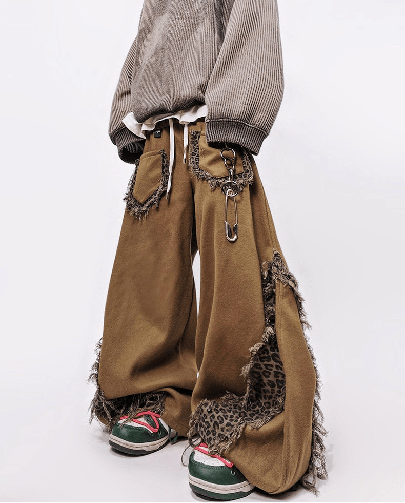 Leopard Patch Curved - Leg Wide Pants - COPPING THREADS - CT Select