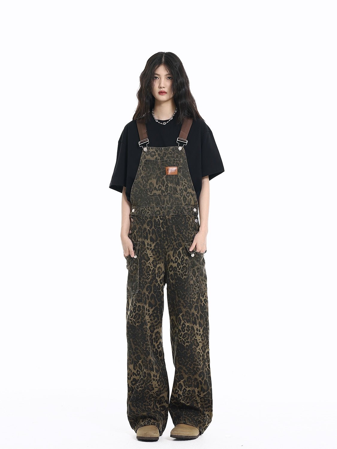 Leopard Print Denim Overalls - COPPING THREADS - CT Select Hauptbild
