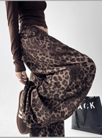 Leopard Print Drawstring Wide - Leg Pants - COPPING THREADS - CT Select
