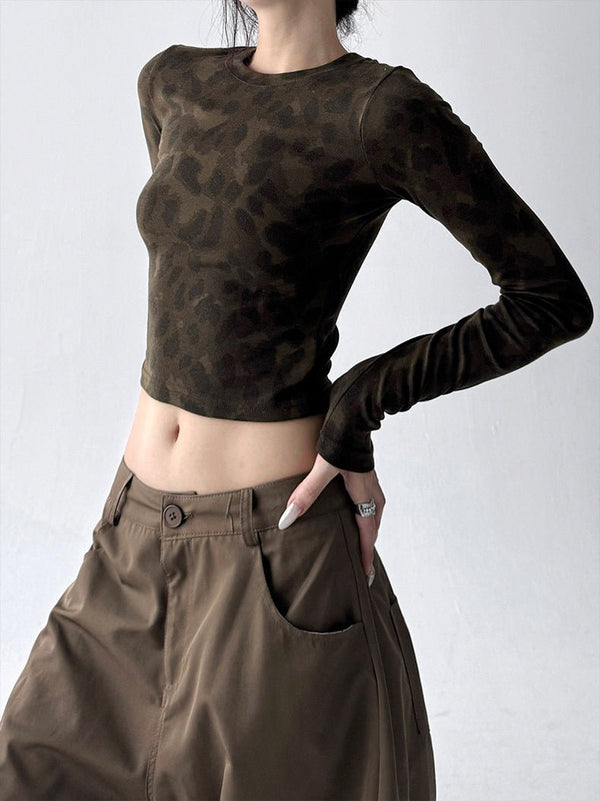Leopard-Print Long-Sleeve Top - CT5164 - COPPING THREADS - CT ORIGINALS