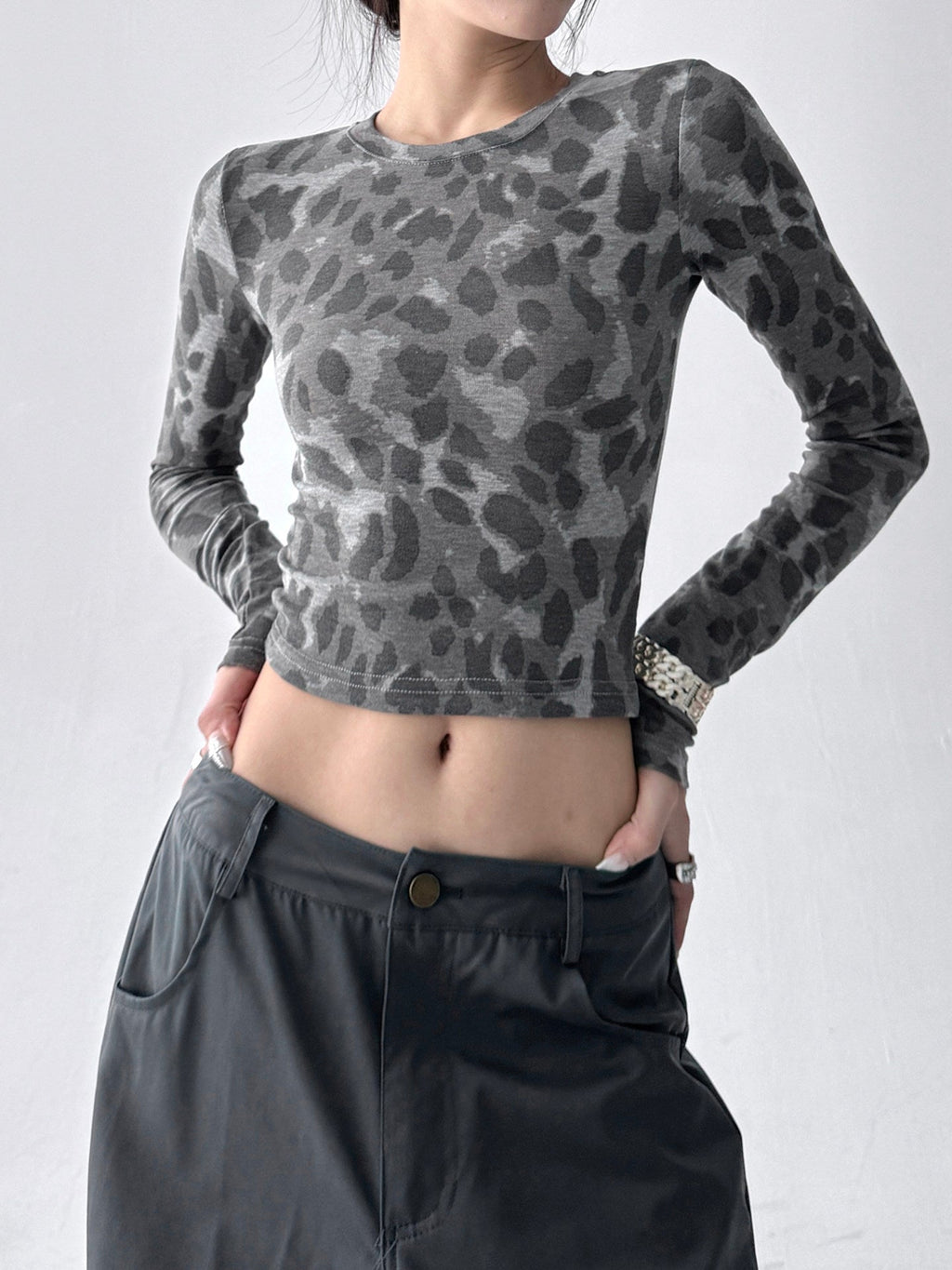Leopard-Print Long-Sleeve Top - CT5164 - COPPING THREADS - CT ORIGINALS
