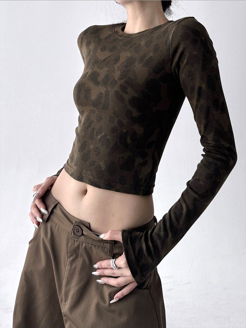 Leopard-Print Long-Sleeve Top - CT5164 - COPPING THREADS - CT ORIGINALS