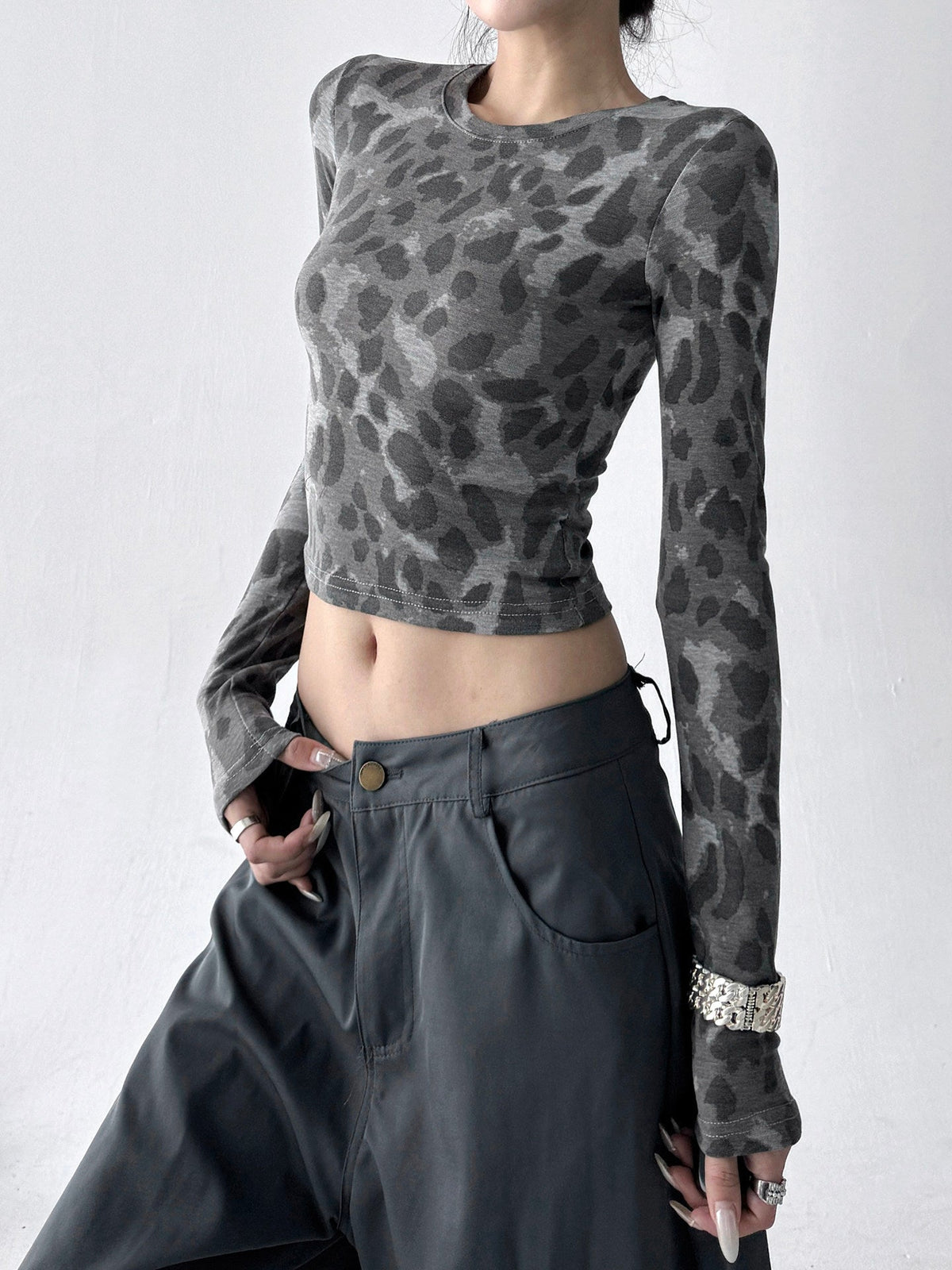 Leopard-Print Long-Sleeve Top - CT5164 - COPPING THREADS - CT ORIGINALS