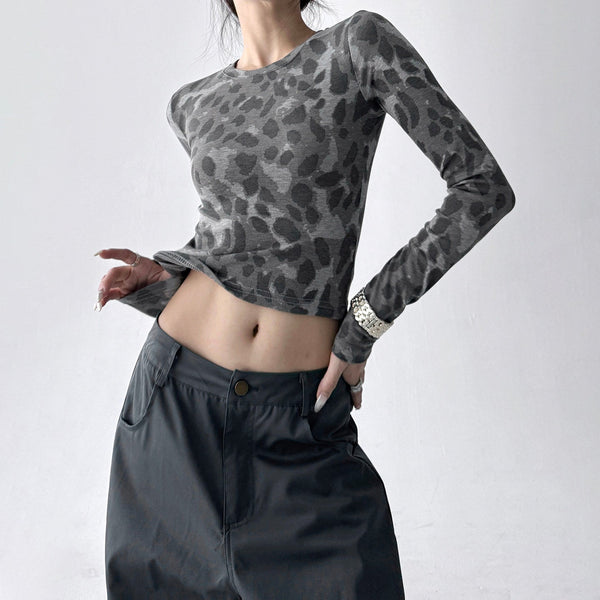 Leopard-Print Long-Sleeve Top - CT5164 - COPPING THREADS - CT ORIGINALS